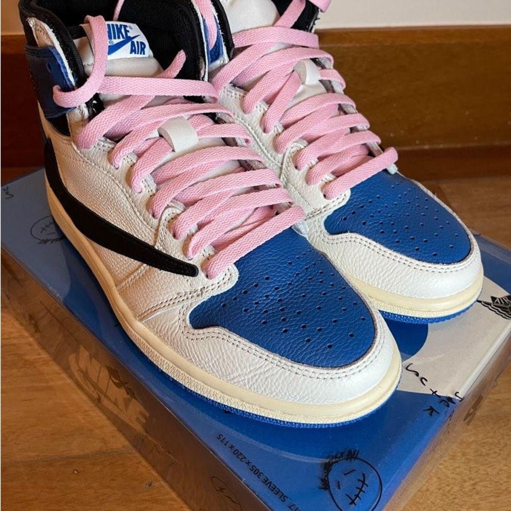 Jordan 1 Retro Fragment Design Travis Scott High Blue. Men Size 11